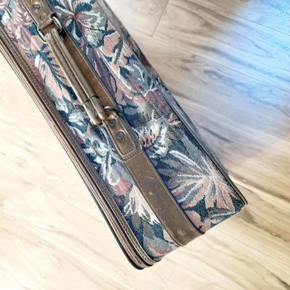 GIVENCHY | Vintage Large Rolling Carpet Luggage Floral Feather Foliage Tapestry